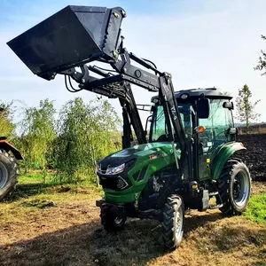 25hp 30hp 45hp 50 HP 4WD traktor pertanian kecil dengan peralatan pertanian pemuat depan