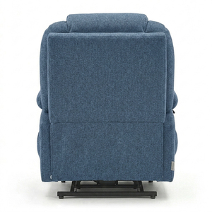 Sillón Reclinable Eléctrico de Tela Azul Personalizado con Masaje, Calefacción, Portavasos y Bolsillos de Almacenamiento - Product Image 6