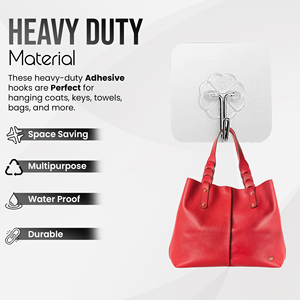 สติ๊กเกอร์แขวนอเนกประสงค์แบบไม่ต้องเจาะ 6 ชิ้น ติดแน่น ไม่ทิ้งรอย โปร่งใส ติดผนัง สไตล์นอร์ดิก ขายส่ง - Product Image 2