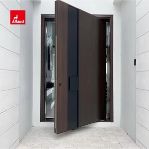 Alland Amerikaanse Veiligheid Luxe Villa Entree Guard Nieuwste Houten Enkele Hoofddeur Ontwerp Moderne Deuren Voor Huizen Exterieur - Product Image 1