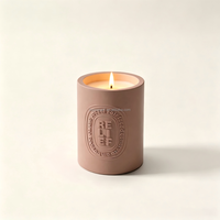 Pot à bougie rond de 6 oz, récipient à bougie, porte-bougie, coupelle à bougie en béton écologique de qualité supérieure, pot à bougie en ciment