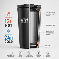 Gobelet isotherme en acier inoxydable de haute qualité, tasse de voyage portable avec sangle de transport pour cadeaux d'entreprise