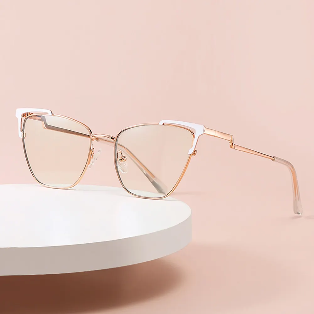 ADE WU WH533 Neue trend ige Cat Eye Anti-Blaulicht blockierende Glas Frauen Metall Mode Brillen Rahmen Optische Brille
