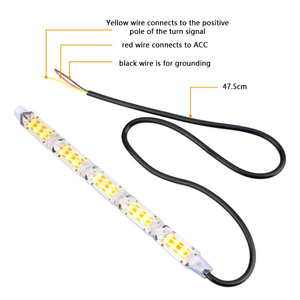 Tira de guía de luz de funcionamiento de lágrima de cristal LED decorativa para coche, doble color, extensible, señal de giro de luz fluida - Product Image 2