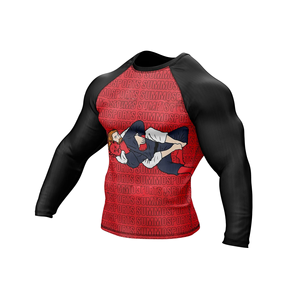 Unisex Adult MMA Rashguard UV Protection Ergonomic Design Anti-Microbial 220g <b>Heat</b>-Transfer Printed Polyester/Spandex <b>Back</b> Logo - Product Image 2