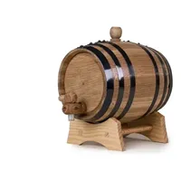Fût en bois de chêne clair The Barrel House 5x1L pour usage industriel, fût de stockage de spiritueux avec illustration gravée pour usage domestique