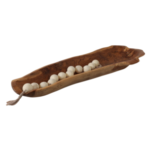 Ciotola in Legno di Teak, Centrotavola Decorativo Lungo, Accessorio Moderno e Rustico per Tavolino da Caffè - Product Image 2