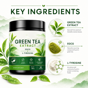 New Green Tea Extract EGCG L-Tyrrosine 60% L-Theanine Polyphenol-Rich 1000mg Antioxidant Immune Support Metabolism Boost Powder - Product Image 3