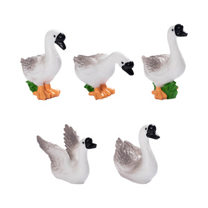 Ensemble d'ornements en résine Dp en forme de canard, décor de canard blanc et gris, décoration pour la maison et le jardin, artisanat artistique, 5 pièces - Product Image 4