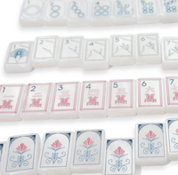 Mahjong américain de luxe en nacre, ensemble de 160 tuiles en acrylique peintes à la main, design décoratif blanc la maison du Mahjong