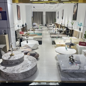 2025ใหม่โต๊ะกาแฟสไตล์อิตาลีโต๊ะรูปไข่ทรงรีสไตล์เรียบง่ายทันสมัยหรูหรา - Product Image 4