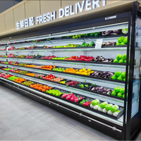 Réfrigérateur de supermarché haut de gamme à refroidissement par air pour fruits, légumes et boissons – Vitrine réfrigérée pour légumes