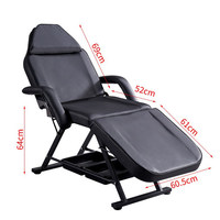 Cama de Tatuaje Reclinable Multifuncional de PVC, Silla de Masaje Plegable y Elevadora para Tatuaje de Cejas y Extensión de Pestañas