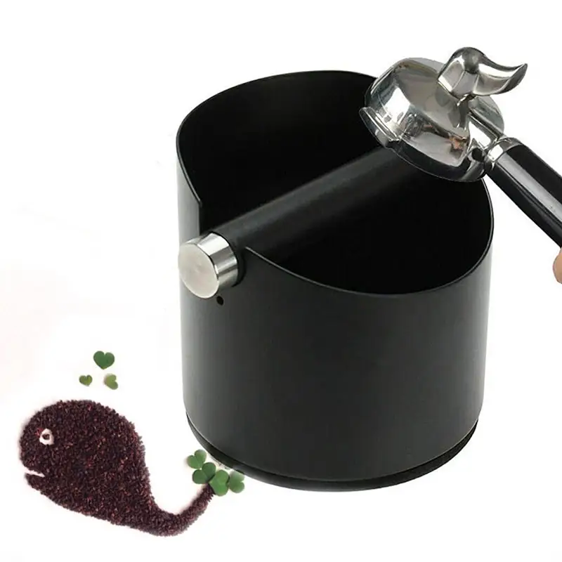 Barista-herramienta con papelera extraíble para reciclaje de café, contenedor de goma para café, portafiltro, caja para golpear espresso