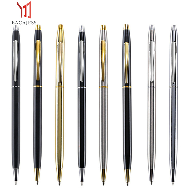 Eacajess Custom Elegant Gel Metal Roller Ball Pen High Quality Eco-friendly Black Ink 0.5mm/1.0mm Writing for Office/School Use