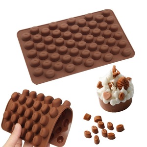Coffee Bean Chocolate Mold Silicone Baking Mold For Cake Decorative DIY Candle Making 60 Cavities Flexible Mold - Product Image 1