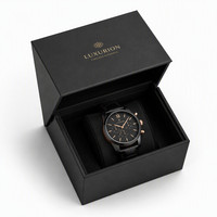 Boîte cadeau rigide magnétique noire luxueuse par KingTop Packaging, 25 ans d'expérience, 50 pièces
