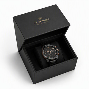 Boîte <span class=keywords><strong>cadeau</strong></span> rigide magnétique noire luxueuse par KingTop Packaging, 25 ans d'expérience, 50 pièces - Product Image 1
