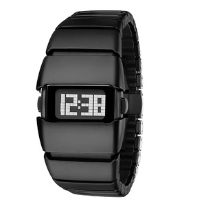 Người Đàn Ông Mát Thép Không Gỉ Độc Đáo Đồng Hồ Kim Loại Độc Đáo Đồng Hồ Thép Không Gỉ Dây Đeo <span class=keywords><strong>LCD</strong></span> Hiển Thị Kỹ Thuật Số Đồng Hồ - Product Image 3