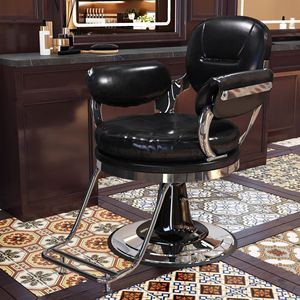 Silla de Barbero Giratoria de Acero Inoxidable con Asiento de Cuero PU para Salón de Belleza, Último Modelo, Precio al por Mayor - Product Image 5