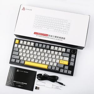 Ajazz Ak820 Pro 75% Bàn Phím Cơ Khí Ba-Chế Độ Bay Cá Trục Rgbg Bàn Phím Chơi Game Với TFT Thông Minh Hiển Thị Núm Grey 2.4G - Product Image 2