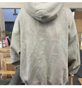 Sweat à capuche oversize pour homme ESSENTIAL en coton de haute qualité SS22, couleur Dark Oatmeal, avec lettres imprimées en <span class=keywords><strong>flocage</strong></span> 3D noir et poche - Product Image 6