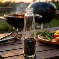 Bouteille en verre vide de 180 ml pour assaisonnement, stockage de sauces, emballage domestique, vente en gros