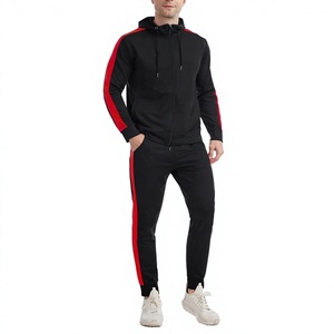 Men's Hooded Windproof Plus Size 2-Piece <b>Zip</b>-<b>Up</b> Printed 100% Polyester Mesh Sweatsuit Tracksuit for Autumn Sporty Activewear - Product Image 4