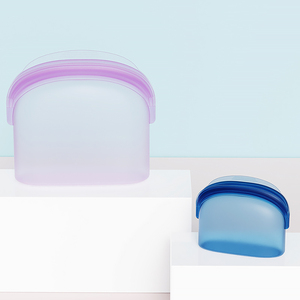 Lot de 4 sacs en silicone personnalisés pour aliments, écologiques, lavables, réutilisables, de qualité alimentaire, pour congélateur - Product Image 4