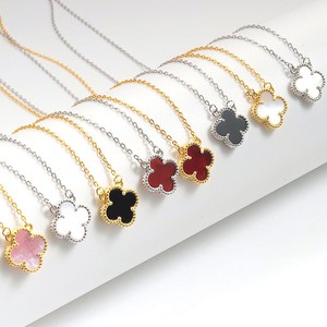 <span class=keywords><strong>Bracelet</strong></span> en fer pour femme, style international, haut de gamme, avec imitation coquillage, motif trèfle à quatre feuilles et cinq fleurs double face porte-bonheur - Product Image 3