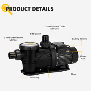 <span class=keywords><strong>Pompe</strong></span> de filtration puissante pour <span class=keywords><strong>piscine</strong></span> enterrée, débit de 100 à 500 L/min, 0,5 à 3 CV, auto-amorçante, avec moteur en aluminium - Product Image 2