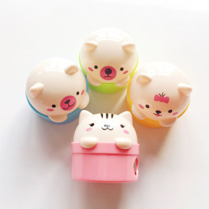 Rautan Pensil Dua Lubang Hewan Kartun Lucu Rautan Pelajar Beruang Kawaii Rautan Kucing Alat Tulis Grosir - Product Image 1