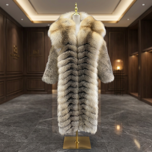 Ventes en gros de manteaux en fourrure de renard doré véritable pour hommes, imperméables, réversibles, chauds, style luxueux, longueur standard - Product Image 3