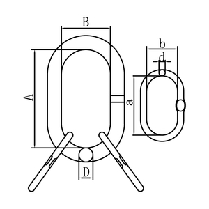 HIDEA G100 Type US, Ensemble <span class=keywords><strong>de</strong></span> maillons maîtres haute résistance, 5,1t à 118,9t, en acier super allié, pour élingue <span class=keywords><strong>de</strong></span> <span class=keywords><strong>levage</strong></span> robuste - Product Image 3