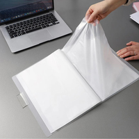 Carpeta de archivos de conferencia de bolsillo transparente PP color caramelo página personalizada carpeta elegante libro de exhibición A4 con 40 páginas