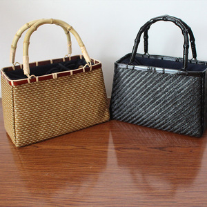Panier tissé en bambou fait à la main, sac de rangement rectangulaire pour l'organisation, artisanat artistique de style japonais - Product Image 4