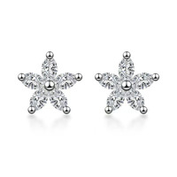 Boucles d'oreilles clous en platine Pt950, diamant de laboratoire taille marquise étoile à cinq branches polyvalente, boucles d'oreilles en diamant de laboratoire, boucles d'oreilles fines