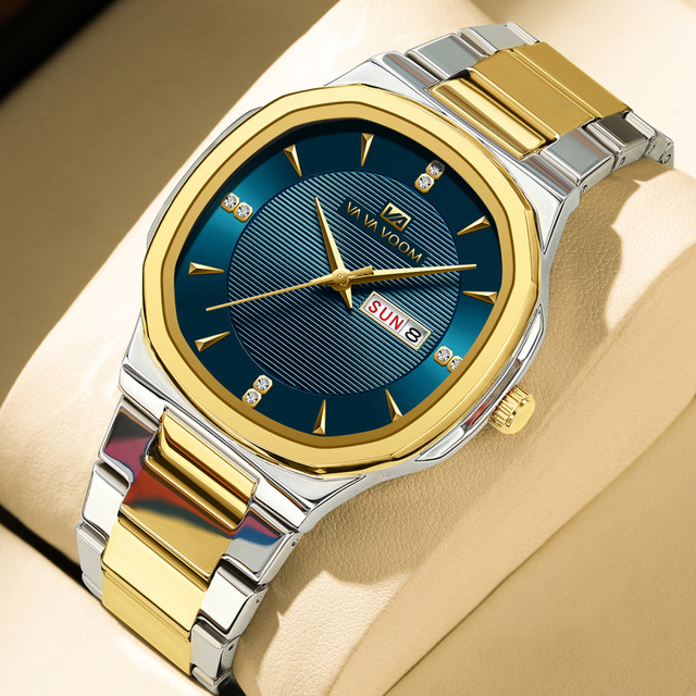 Factory Wholesale Bracelet VA VA VOOM Watch for Man Customs Logo Quartz Wrist Watch High Quality Men Stainless Steel Watch