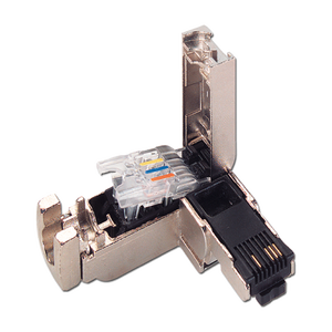 Штепсельный разъем <span class=keywords><strong>RJ45</strong></span> без инструментов, Разъем Cat5/Cat5E/Cat6A Ethernet, металлический корпус, прямой штекер, 4/8 штифты IEC - Product Image 2