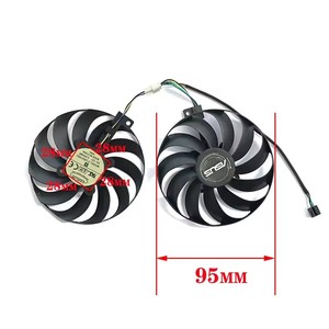พัดลมการ์ดจอ T129215SU FDC10U12S9-C ขนาด 95 มม. DC 12V 0.50A 4 พิน สำหรับ <span class=keywords><strong>Asus</strong></span> Radeon <span class=keywords><strong>Rx</strong></span> 5700 <span class=keywords><strong>5600</strong></span> <span class=keywords><strong>Xt</strong></span> Dual Evo Oc - Product Image 6