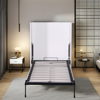 Sofá Cama Vertical Moderno de Metal Blanco con Mecanismo Plegable, Diseño que Ahorra Espacio, Tamaño Personalizable