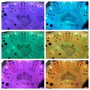 Bain à remous de luxe Aquaspring carré autoportant en acrylique, 64 jets, capacité de 6 personnes, <span class=keywords><strong>jacuzzi</strong></span> extérieur, spa, massage à l'air, design moderne - Product Image 4