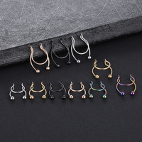 Anneau de nez en acier chirurgical sans perçage, clip de septum, faux piercing, anneaux de septum en fer à cheval