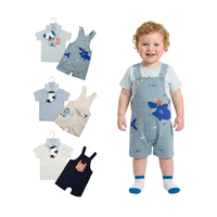 Bulala Nouveau-né Bébé Coton 3 Pièces Sans Manches Short Respirant Printemps Été Vêtements Décontractés Vente en Gros Motif Animal