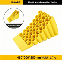 Cales de roue de camion robustes en PP moulé par injection 45*20*25cm, bloc antidérapant pour pneus, noir/jaune, pour stationnement au sol