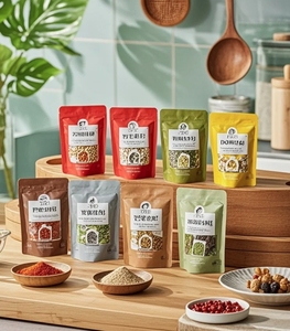 Gia Vị Bao Bì Nhựa Nhỏ Gia Vị Bao Bì Gia Vị Paprika Thực Phẩm 50G Gia Vị Túi Niêm Phong Đứng lên Túi Với Dây Kéo - Product Image 1