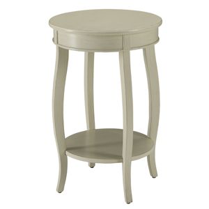 DB Table d'appoint ronde blanche antique avec étagère inférieure Meubles de salon élégants - Product Image 2