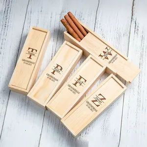 Kleine Massivholz Zigarre Lagerung billige Hochzeits geschenk Schiebe deckel benutzer definierte Größe Logo Paket Holz Geschenk boxen