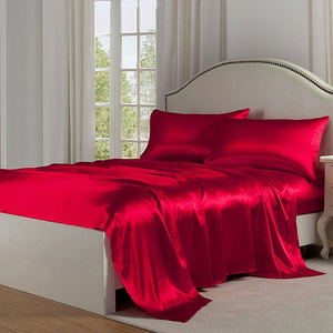 Drap plat personnalisé en soie glacée lavée couleur unie pour l'été, taille King/Queen, doux et agréable pour la peau, idéal pour la maison et l'hôtel - Product Image 5