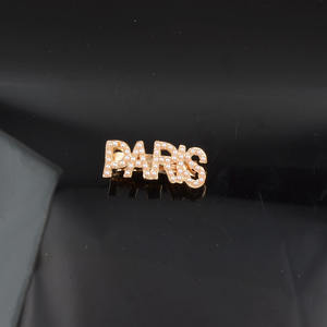 Goparty-horquillas nupciales para el pelo, accesorios para el cabello, con letras de LOVE KISS y perlas, con palabra de diamante completo, horquilla, pasadores - Product Image 6